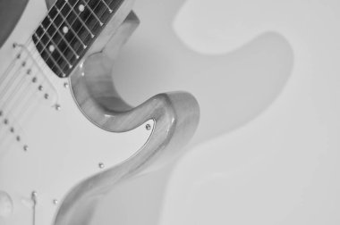 Elektro gitar kapanışı. siyah ve beyaz