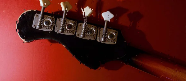 Bas Gitar Bardağın Arkasında Damlalarıyla — Stok fotoğraf