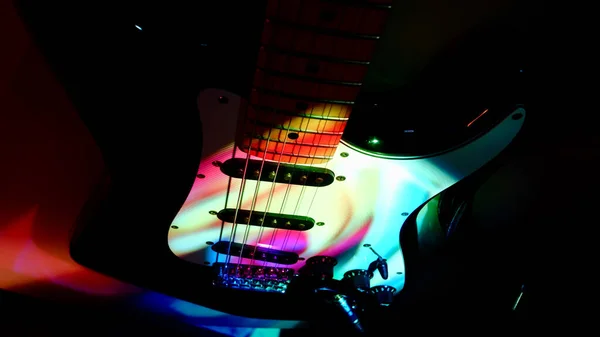 Guitarra Eléctrica Luz Del Escenario Copiar Espacio —  Fotos de Stock