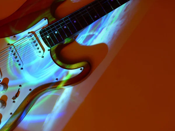 Electric Guitar Stage Light Copy Space — Stock Photo, Image