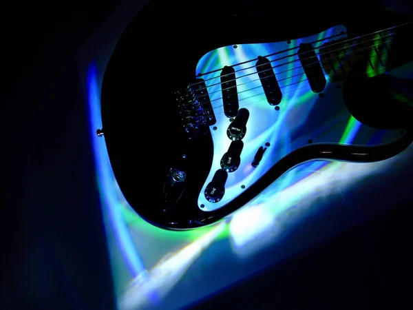 Electric Guitar Stage Light Copy Space — Stock Photo, Image