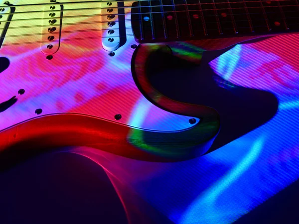 Gitarre Bühnenlicht Kopierraum — Stockfoto