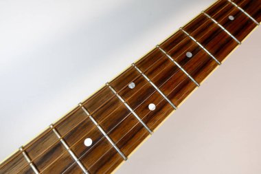 Akustik gitar yakın plan. Boşluğu kopyala 