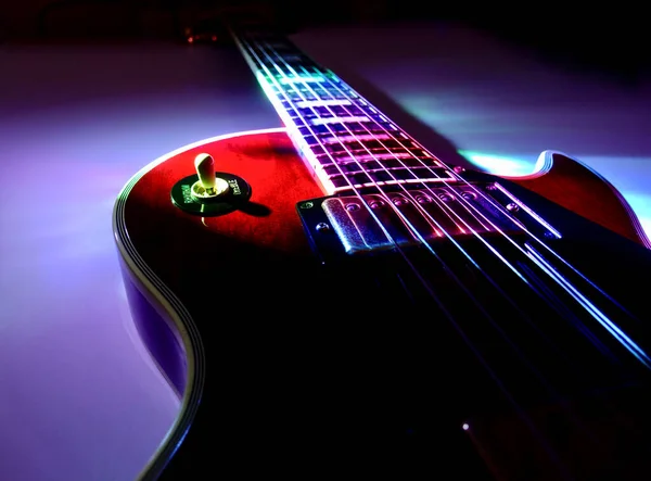 Electric Guitar Stage Light Copy Space — Stock Photo, Image