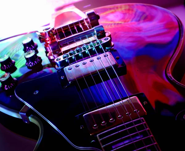 Guitarra Eléctrica Luz Del Escenario Copiar Espacio — Foto de Stock