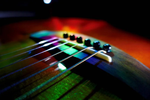 Guitarra Elétrica Luz Palco Espaço Cópia — Fotografia de Stock