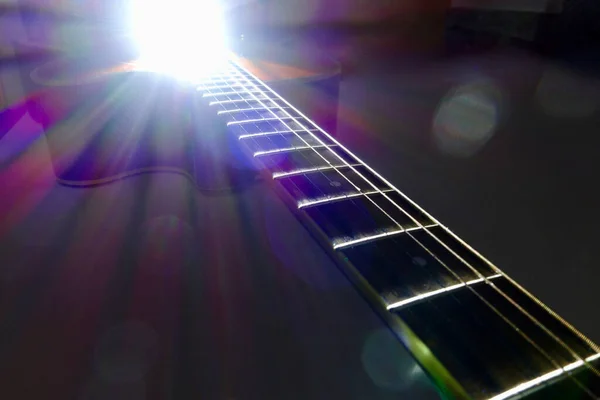 Guitarra Eléctrica Luz Del Escenario Copiar Espacio —  Fotos de Stock