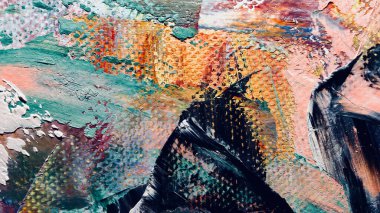 Renk dokusu. El çizimi. Soyut sanat geçmişi. El çizimi. Tuvale yağlı boya. Modern, çağdaş sanat. Renkli tuval. Duvar dekoru arkaplanı