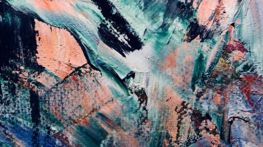 Renk dokusu. El çizimi. Soyut sanat geçmişi. El çizimi. Tuvale yağlı boya. Modern, çağdaş sanat. Renkli tuval. Duvar dekoru arkaplanı