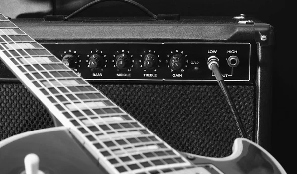 Electric Guitar Guitar Combo Amplifier Closeup — Stock Photo, Image