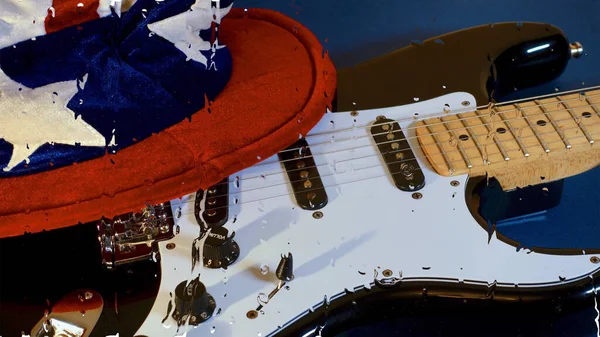 Guitar Glass Water Drops — Stock Photo, Image