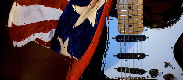 Guitar Glass Water Drops — Stock Photo, Image