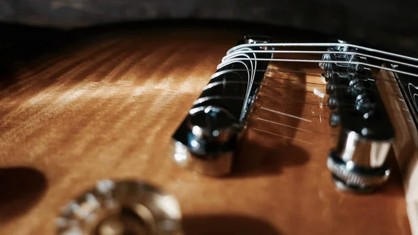 Closeup Guitarra Elétrica Espaço Cópia — Fotografia de Stock