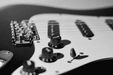 Elektro gitar. Yakın plan. Boşluğu kopyala