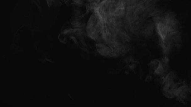 Смешивание Облака Сигаретного Дыма Темный Фон Замедленное Движение — стоковое видео