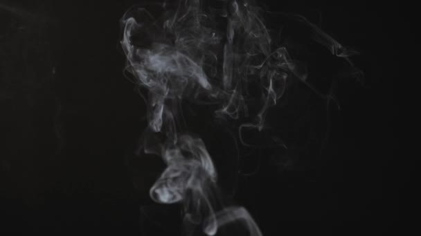 Cloud Cigarette Smoke Mixing Dark Background Slow Motion — Stock Video