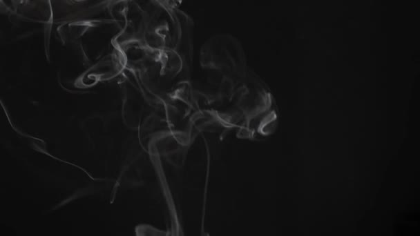 Cloud Cigarette Smoke Mixing Dark Background Slow Motion — Stock Video