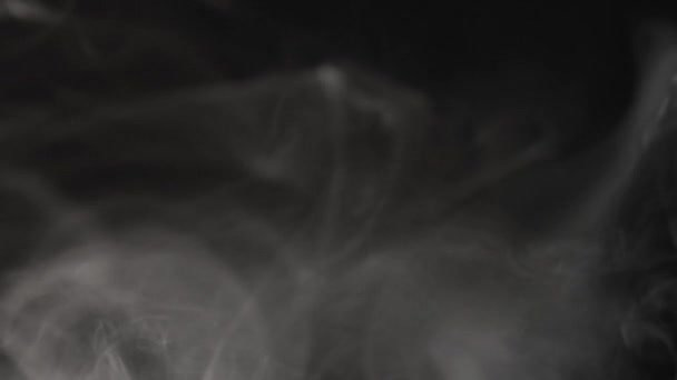 Cloud Cigarette Smoke Mixing Dark Background Slow Motion — Stock Video