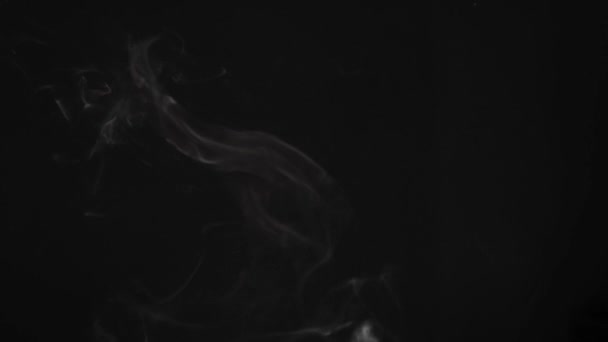 Mieszanie Chmury Dymu Papierosowego Tak Ciemne Tło Zwolniony Ruch — Wideo stockowe