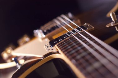 Elektro gitar. Yakın plan. Boşluğu kopyala