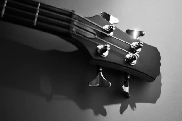 Hlavice Basové Kytary Detailní Záběr Kopírovat Prostor — Stock fotografie
