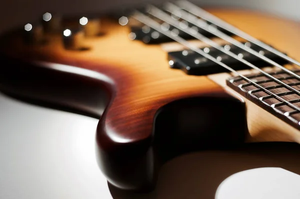 Bass Gitarr Närbild Kopieringsutrymme — Stockfoto