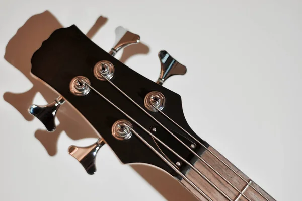 Bass Gitarnærbilde Kopieringsareal – stockfoto