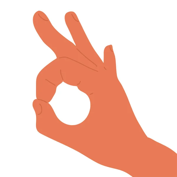 Kézjel Rendben Kommunikációs Gesztusok Koncepciója Izolált Lapos Vektor Illusztráció Kézzel — Stock Vector