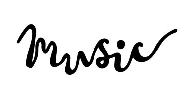 Kelime müziğiyle yazılmış harfler. İmza simgesi. Modern el yazısı alıntısı. Beyaz arka planda izole edilmiş el yazısıyla yazılmış bir yazı. Vektör illüstrasyon ifadesi.