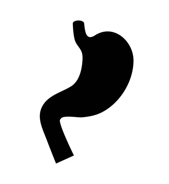 Magensymbolsilhouette auf weißem Hintergrund. Internes Organ ohne Details — Stockvektor