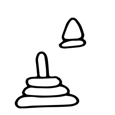 Küçük şirin bebekler için karalama oyuncakları. El çizimi çocuk oyuncakları.