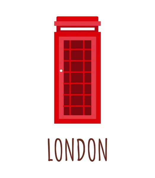 Angleterre Londres Illustration Vectorielle Cabine Téléphonique Rouge Avec Lettrage Londres — Image vectorielle