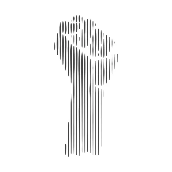 Стилізована Ілюстрація Піднятого Кулака Білому Тлі Клятий Кулак Символізує Силу — стоковий вектор