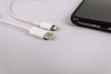 Şimşek ve tip-c konnektörlü kablolar.