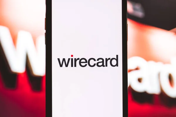 Smartphone with wirecard logo on the screen. — Stock Photo, Image