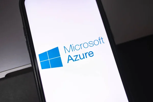 Microsoft Azure-Logo auf Smartphone-Bildschirm. — Stockfoto