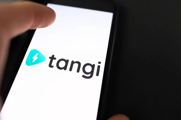 Tangi Aus Dem Google Logo Auf Dem Smartphone Bildschirm Hochwertiges — Stockfoto