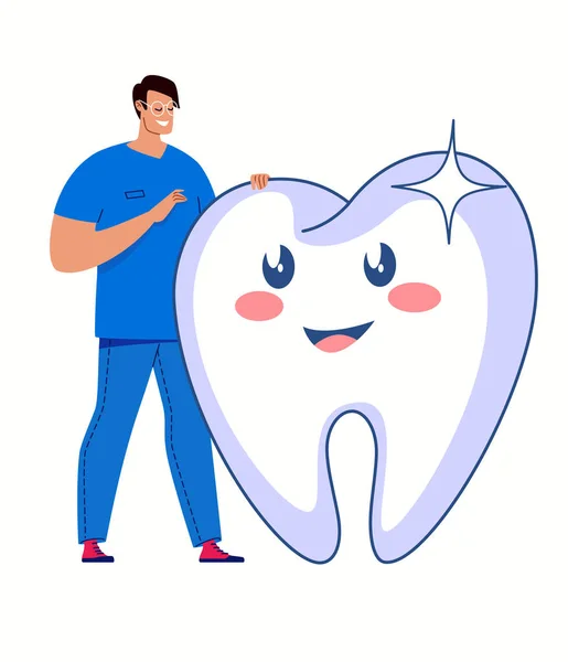 Zubní Lékařství Zdravotní Péče Bílé Zdravé Zuby Profesionální Zubní Péče — Stockový vektor