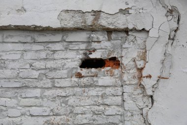 Eski bir dokulu tuğla tasarım kabartmalı duvar fikri