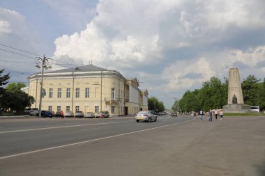 Vladimir, Rusya - 18 Mayıs 2018: Görünümünü 1108 içinde kurulmuş eski bir Rus şehri. Vladimir Bölgesi başkenti. Rusya'nın altın yüzük turistik merkezlerinden biri