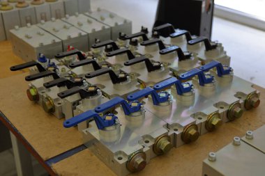 Moskova, Rusya - 11 Mayıs 2018: Derleme bir modern elektrikli tren Moskova fren Fabrikası'nda fren sistemi