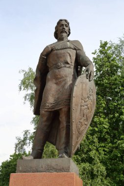 Vladimir, Rusya - 18 Mayıs 2018: Anıt Prens Alexander Nevsky. 2003 yılında açtı. Heykeltıraş Igor Chernoglazov