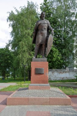 Vladimir, Rusya - 18 Mayıs 2018: Anıt Prens Alexander Nevsky. 2003 yılında açtı. Heykeltıraş Igor Chernoglazov