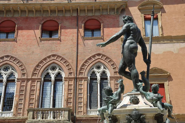 Bologna Itálie Července 2018 Slavná Fontána Neptun Rané Práce Sochaře — Stock fotografie