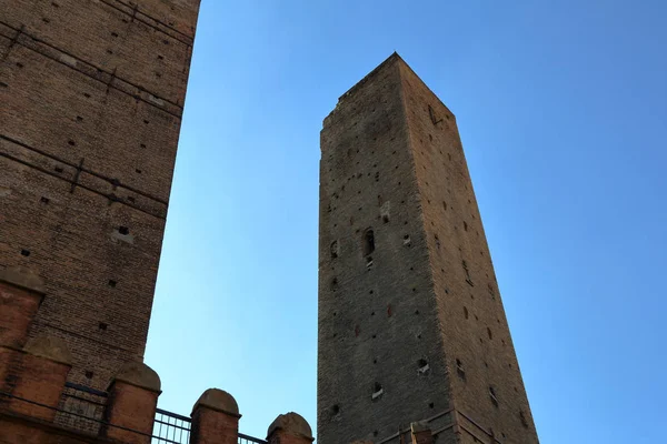 Bologna Itália Junho 2018 Parte Das Famosas Duas Torres Centro — Fotografia de Stock