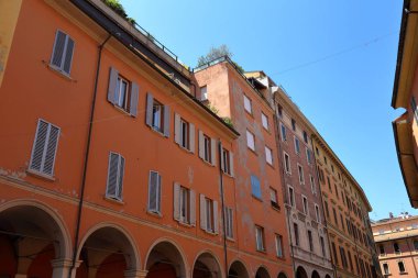 İtalya Bologna'da sokaklarında İnşaat ve mimari ayrıntılar