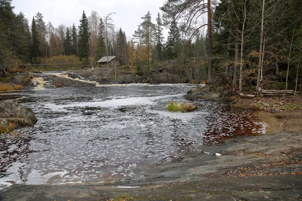 Natursköna Karelska Vattenfall Abborrfors Höst Ryssland — Stockfoto