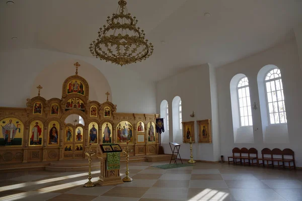 Karelia Rusia Octubre 2018 Dentro Iglesia Trinidad Dadora Vida Konchezero — Foto de Stock