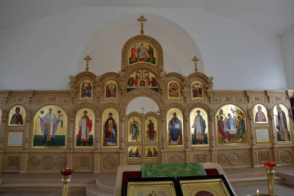 Karelia Rusia Octubre 2018 Dentro Iglesia Trinidad Dadora Vida Konchezero —  Fotos de Stock
