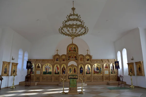 Karelia Rusia Octubre 2018 Dentro Iglesia Trinidad Dadora Vida Konchezero — Foto de Stock
